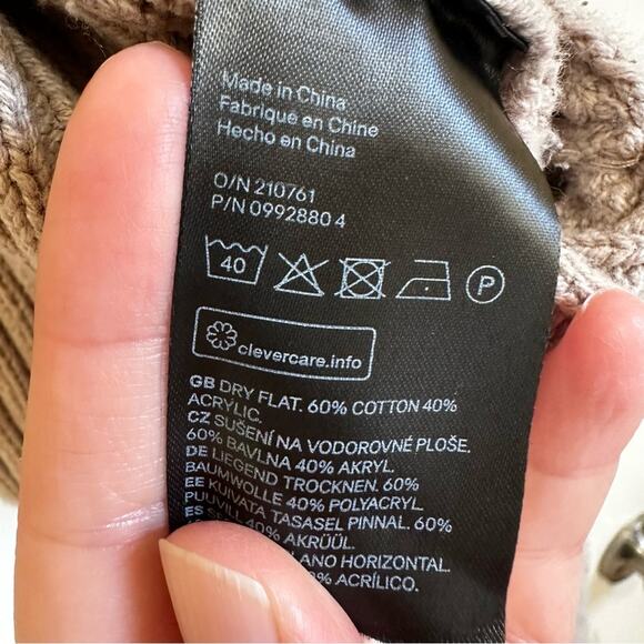 H&M women’s sweater shawl medium tan - Picture 4 of 7